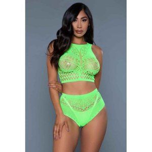 Ring My Bell‎ Bodystocking Neon Green by BeWicked